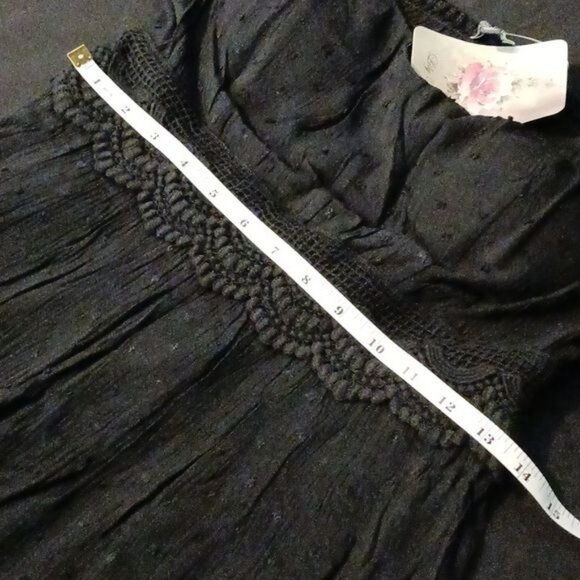 NEW Lily Rose Black Empire Waist Mini Dress, Size M, Flutter Sleeve Skater Dress - Picture 14 of 16